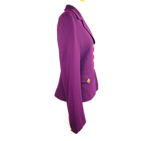 Georgiou Studio Wool Blazer Vintage 90s Womens Size 6P Plum Color Pristine NWOT - Picture 4 of 10